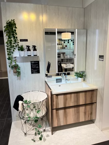 【7月1日までお取り置き】エリりん出品 洗面台（洗面所） エリーナ 間口90cm グレイッシュマロニエ SU2979の